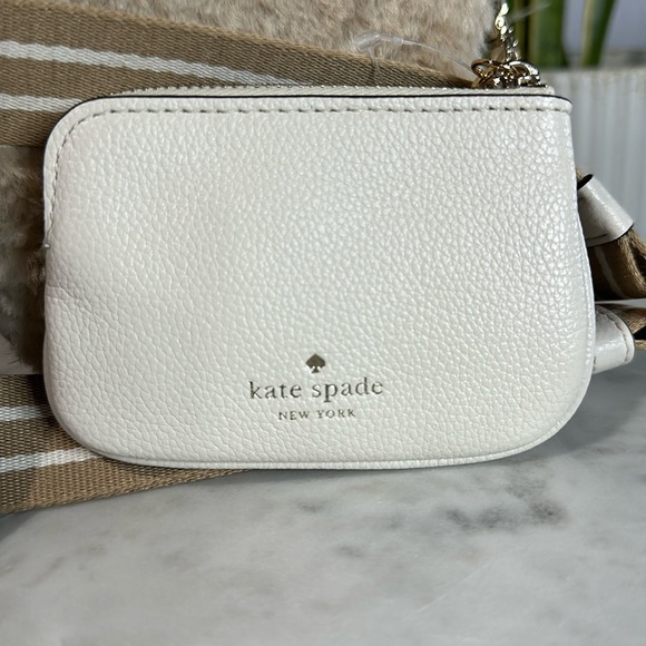 KATE SPADE ROSIE FAUX SHEARLING NORTH SOUTH ZIP PHONE CROSSBODY - Picture 9 of 17
